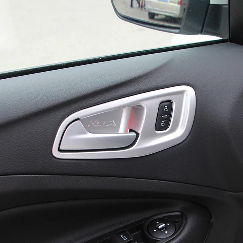 

For Ford Escape Kuga 2013 14 15 16 17 2018 ABS Matte Interior Door Handle Catch Cover Bowl Trim Surround Frame Garnish 4pcs