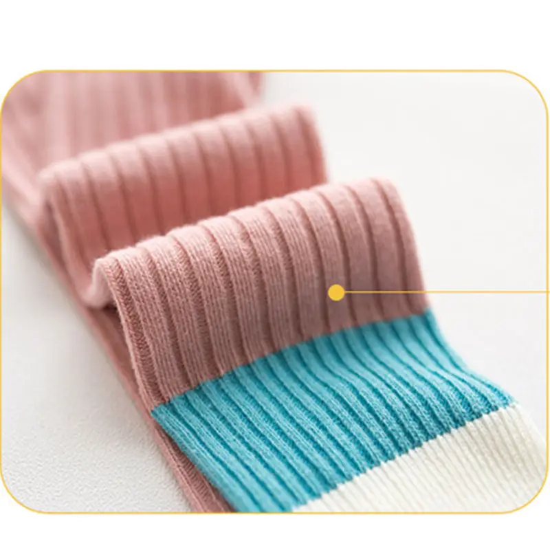 

Autumn and winter new double needle children's pantyhose color matching knit girls Korean students dance tight
