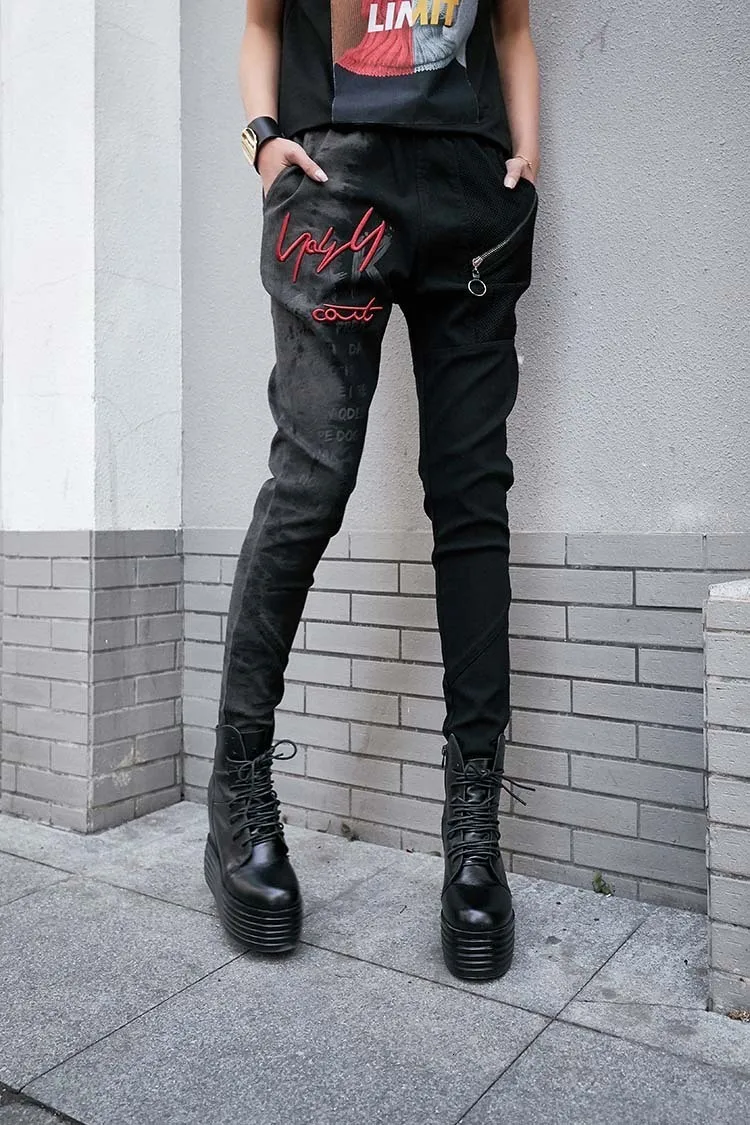 Max LuLu/модные штаны-шаровары в Корейском стиле для девочек; женские обтягивающие джинсы с вышивкой; черные Стрейчевые женские джинсовые брюки размера плюс
