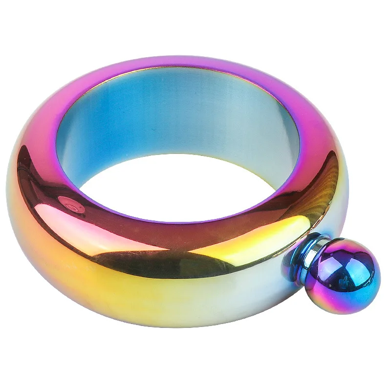 

Colour Funnel Bangle Jug 3.5oz Whiskey Hip Flask Alcohol Bracelet Stainless Steel Camping Flagons Drinkware Supply