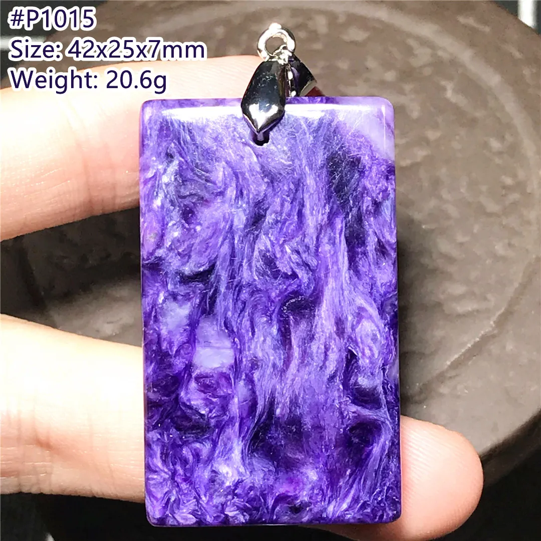 

Natural Purple Charoite Stone Pendant Jewelry For Women Men Healing Love Luck Gift Crystal Silver Beads Reiki Gemstone AAAAA