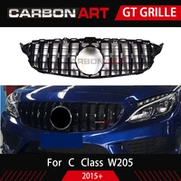 2015 2018 front bumper mesh w205 gt grill for mercedez c205 gt grille w205 c200 c300 c180 c43 without camera hole