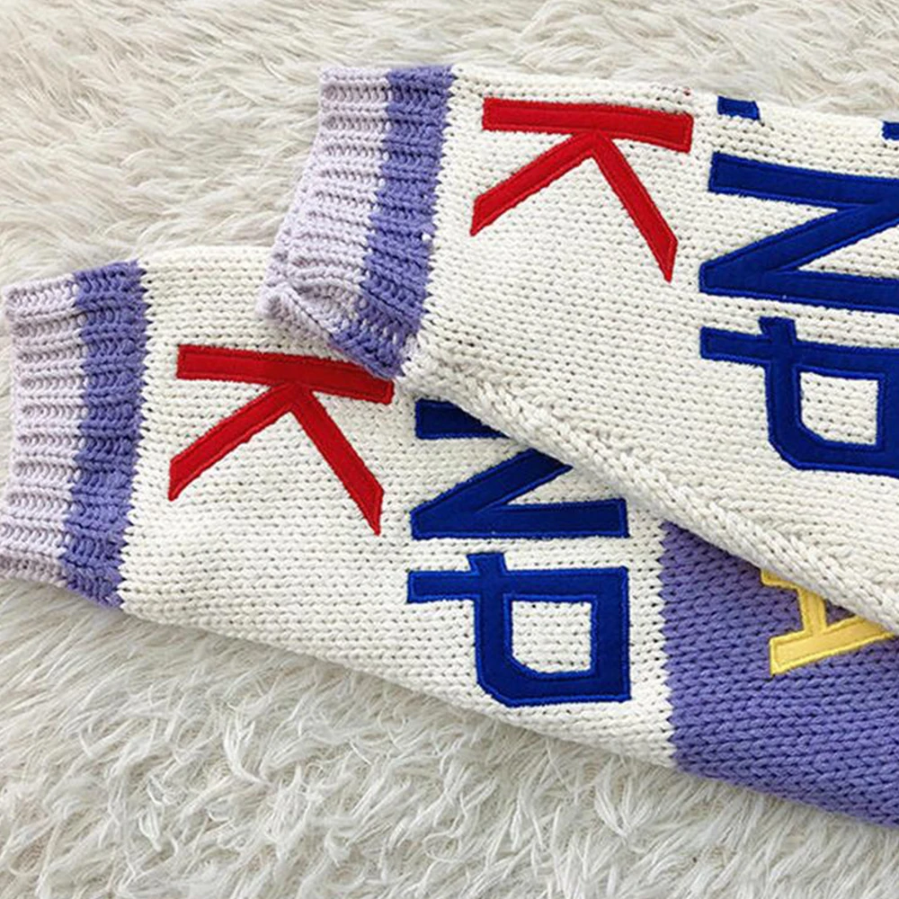 Вязаный кардиган в стиле Харадзюку вязаный свитер пуловер винтажный с вышивкой