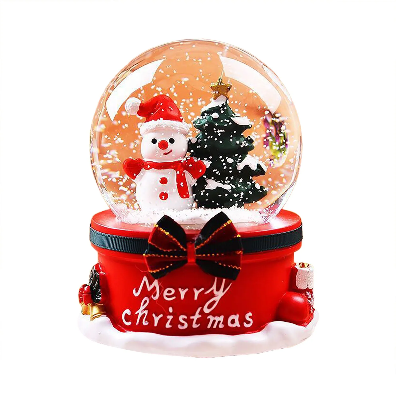 

Новинка 2021, вращающаяся Музыкальная шкатулка с плавающей снежинкой и хрустальным шариком Санта-Клауса, карусель, рождественский подарок, с...
