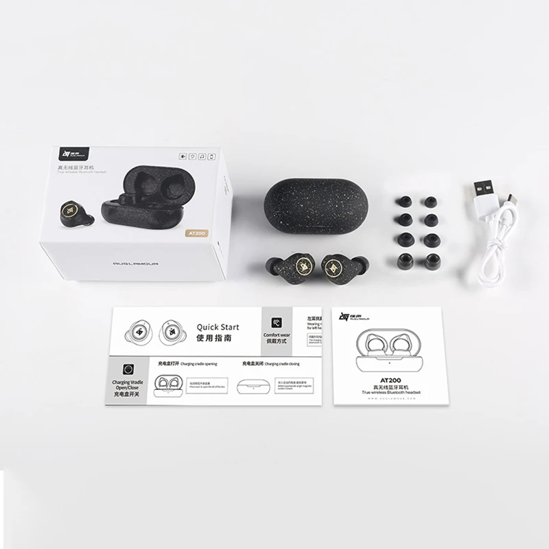 

AUGLAMOUR AT200 HIFI Dynamic Wireless Handsfree Bluetooth 5.0 Mini Waterproof In-ear Earphones Earbuds Music Sports Headsets