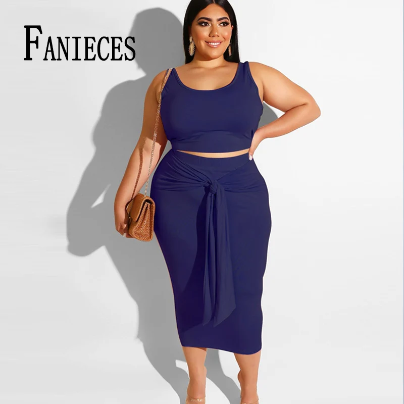 FANIECES однотонный укороченный топ и длинная юбка комплект из двух предметов летний