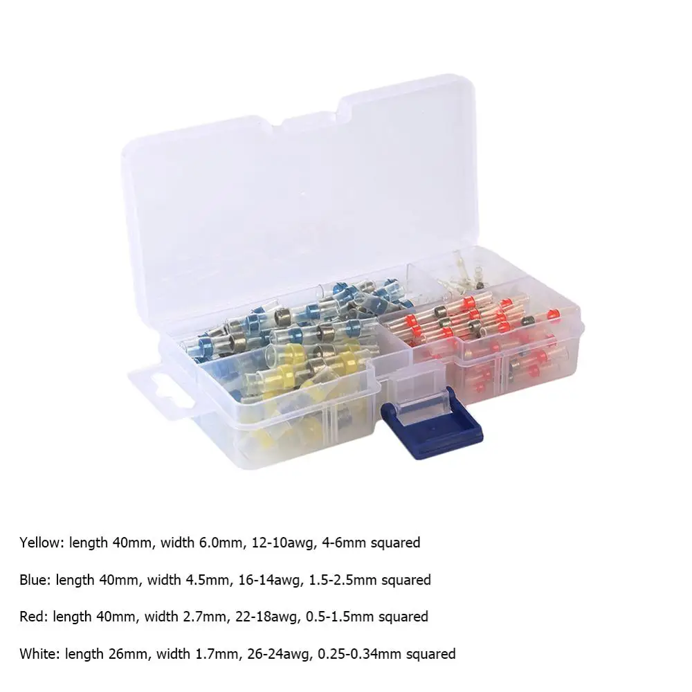Type A- 100pcs 50/100/120/200 шт. Термоусадочные соединители проводов Водонепроницаемый припоя уплотнения кабель для соединения проводов терминалов Электрический разъем - Цвет: Type A- 100pcs
