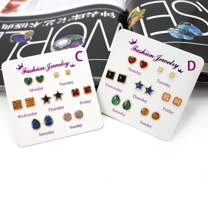 2020 Новогодние рождественские серьги подарок аллергические серьги-гвоздики