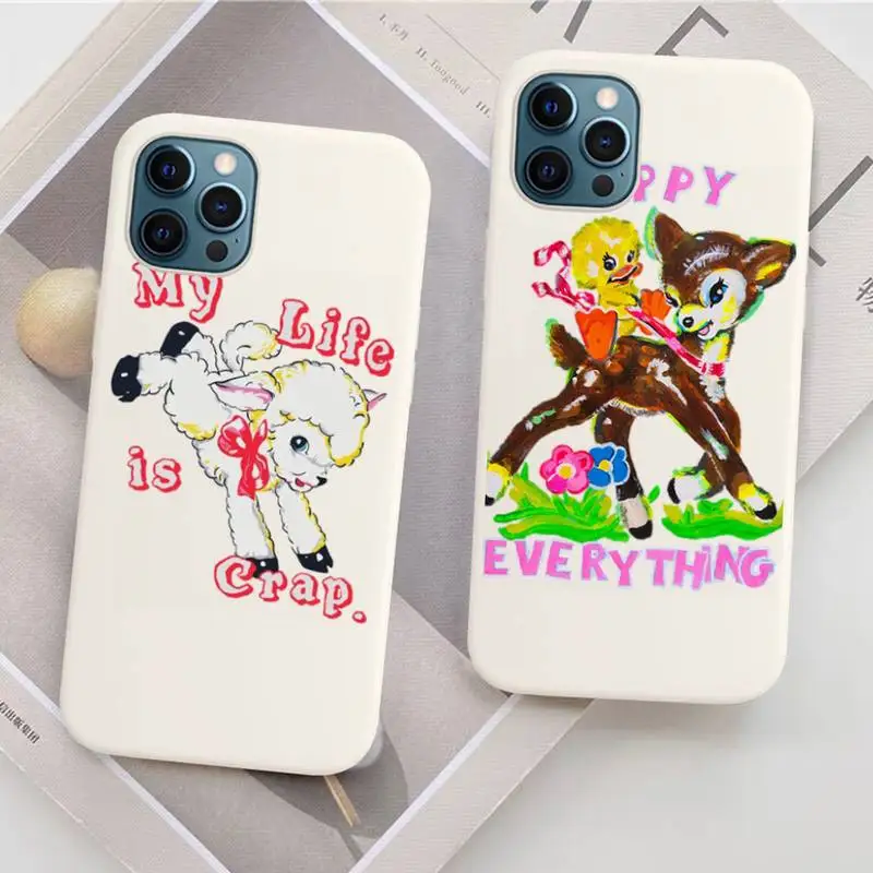 

Funny gifts Sheep Art Dog My Life is Crap Phone Case Soft Solid Color for iPhone 11 12 13 mini pro XS MAX 8 7 6 6S Plus X XR