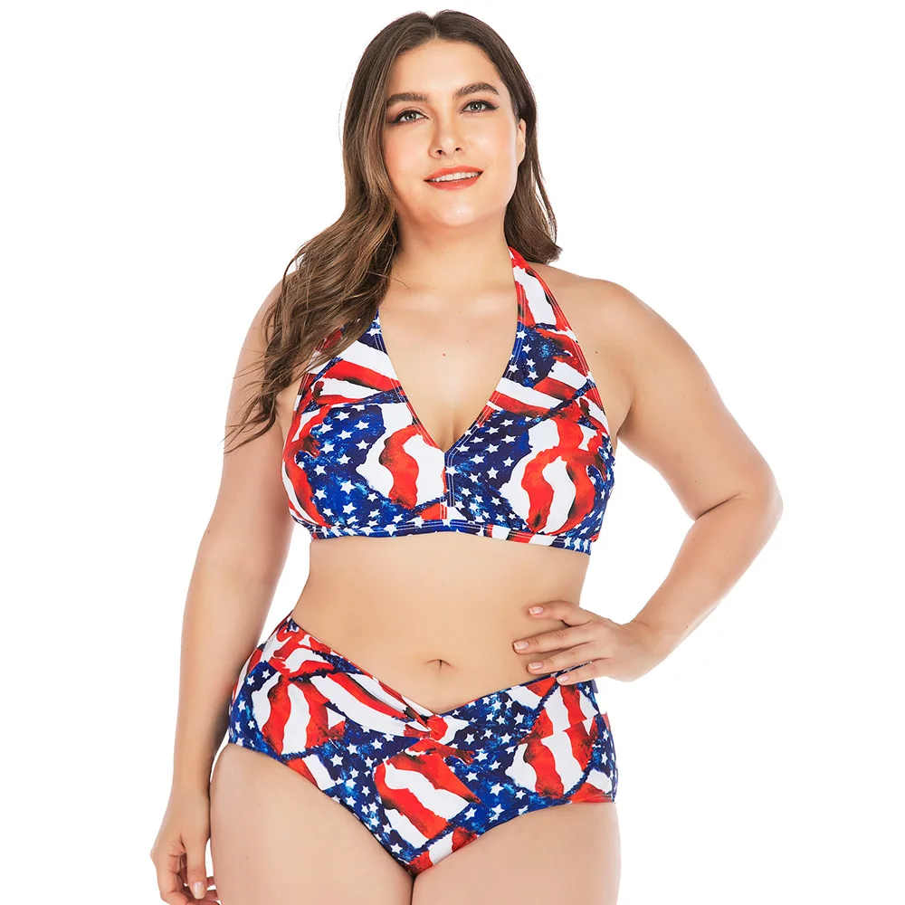Sexy 2019 Bikini Set String Swimsuit Printed Bathing Suit High Waist May Hollow Back Swimwear Plus Size Bathers Summer Maillot | Женская