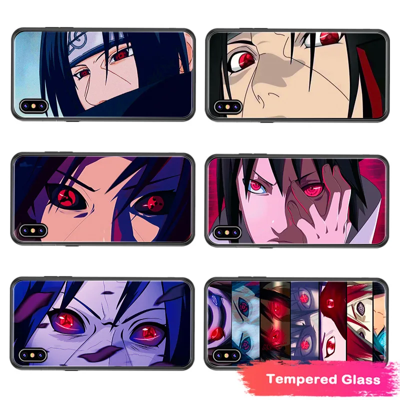 

Animed Naruto Itachi Tempered Glass Phone Case For IPhone 13 12 11 7 8 11 Plus Xr X Xs Pro Max Mini Se 2020 Black Cover Gift