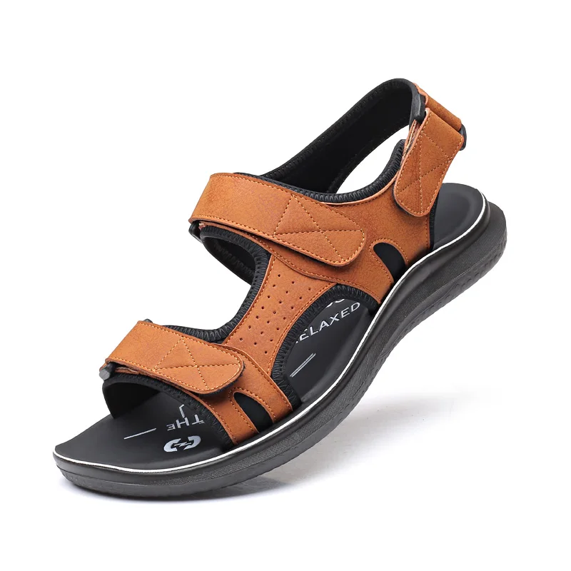 Мужские пляжные сандалии-гладиаторы в римском стиле повседневная обувь на