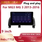 ShunSihao Android 11 8-ядерный автомобильный радиоприемник мультимедийная навигация для 9-дюймового MG3 MG 3 2013-2016 головное устройство CarPlay видеоплеер DSP 128G