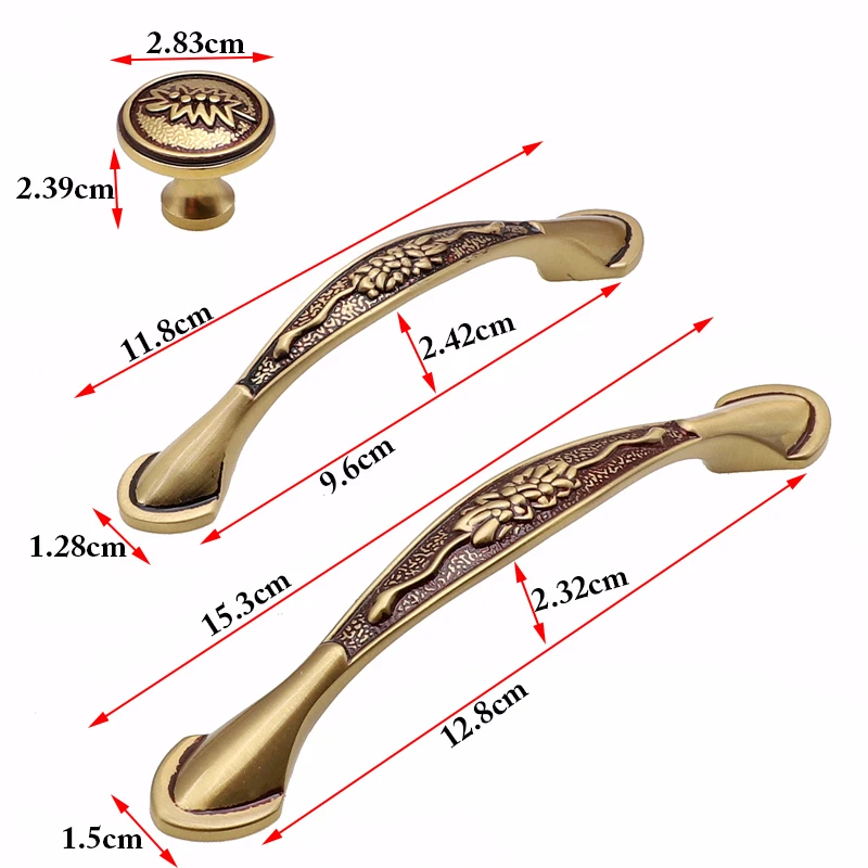 QVWN различные стили твердая латунь ручки шкафа и кухонные для ящика выдвижной