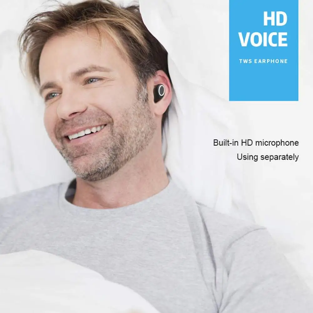 Fanshu Bluetooth 5 0 наушники вкладыши TWS с Беспроводной в ухо Беспроводные спортивные