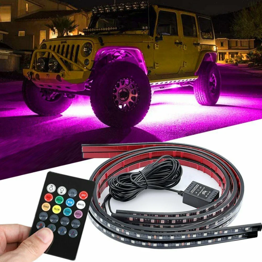 Гибкая RGB 48 светодиодная лента под автомобиль подсветка система нижнего белья 4