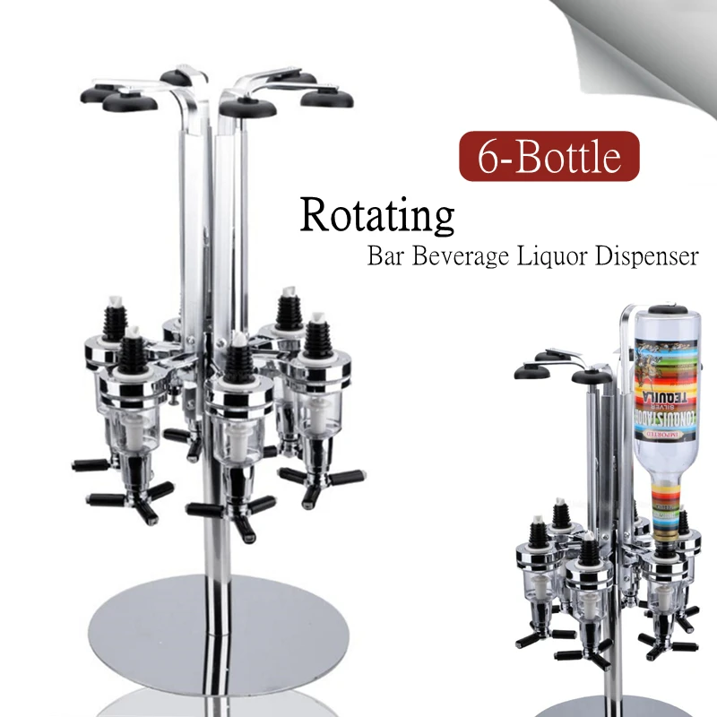 Вращающийся 6 бутылка барный напиток ликер Диспенсер держатель алкогольный