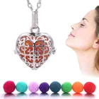 Ожерелье с подвеской в форме сердца для ароматерапии, ювелирные изделия, клетка с рассеивателем, медальон, подвески для духов и эфирных масел, ювелирные изделия для женщин
