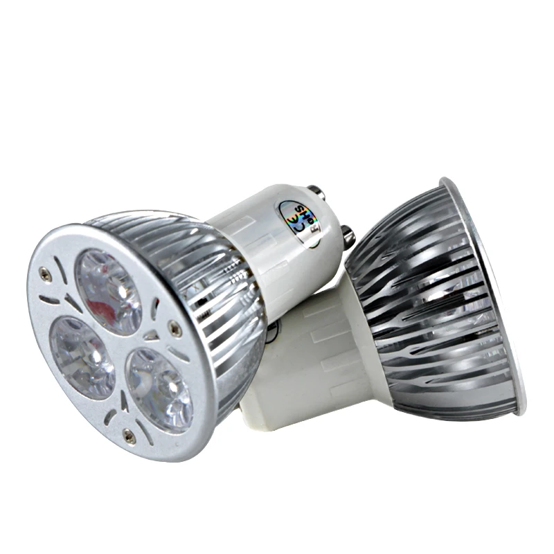 Gu10 led 220v алюминиевый прожектор Диммер 3W Высокое качество Gu 10 затемнение 1W * 3