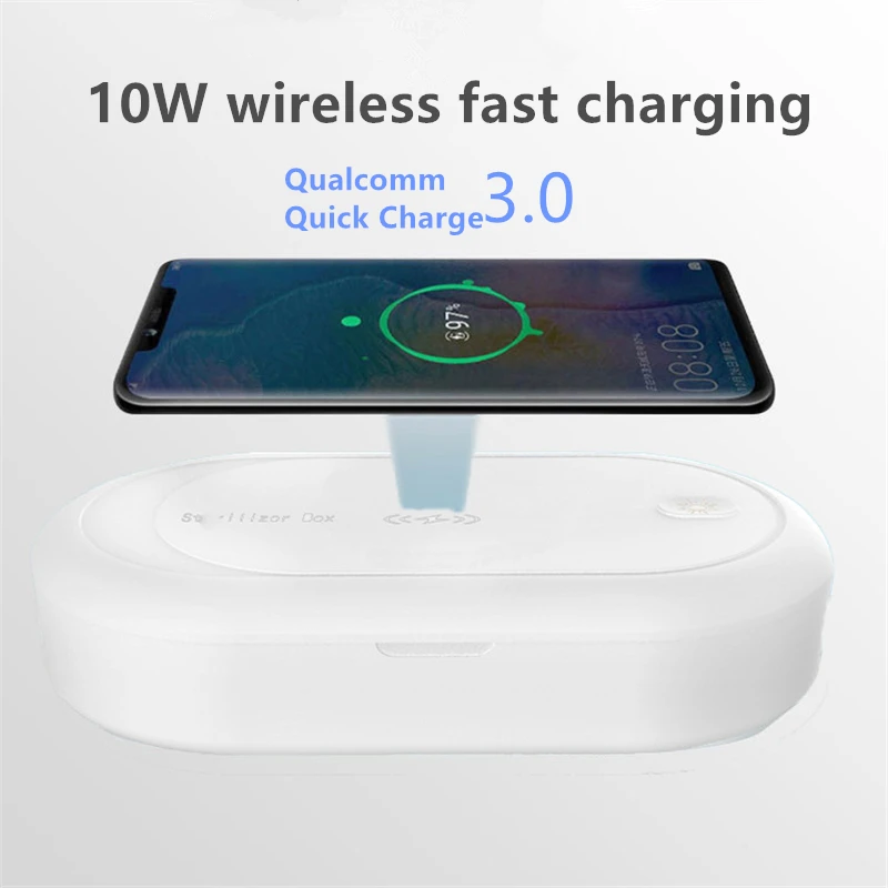 Профессиональный УФ стерилизатор для телефона с беспроводной зарядкой и