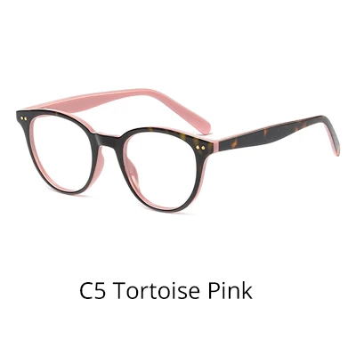 C5 Tortoise Pink Ralferty, высокое качество, женские очки, оправа, Ретро стиль, трендовые женские очки, оправа без диоптрий, очки, F95188 - Цвет оправы: C5 Tortoise Pink