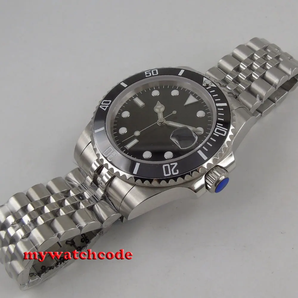 Топ бренд класса люкс 40 мм черный циферблат керамические сапфировое стекло Jubilee