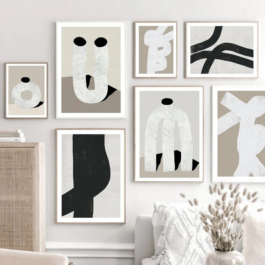 

Line Modular Shadow Curve Shape Abstract Wall Art Canvas Painting Nordic Posters And Prints Wall Pictures For Living Room Decor