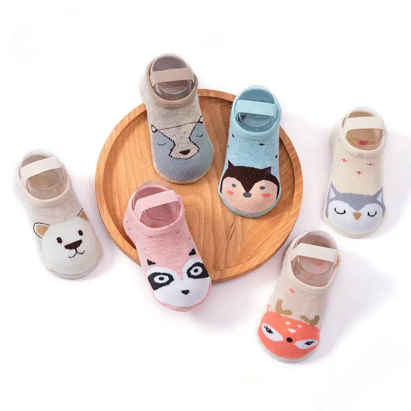 3 pares/lote calcetines de animales para beb&eacute; dise&ntilde;o 0-5 a&ntilde;os de edad los ni&ntilde;os calcetines reci&eacute;n nacido beb&eacute; ni&ntilde;o ni&ntilde;os de algod&oacute;n puro calcetines para ni&ntilde;as-1