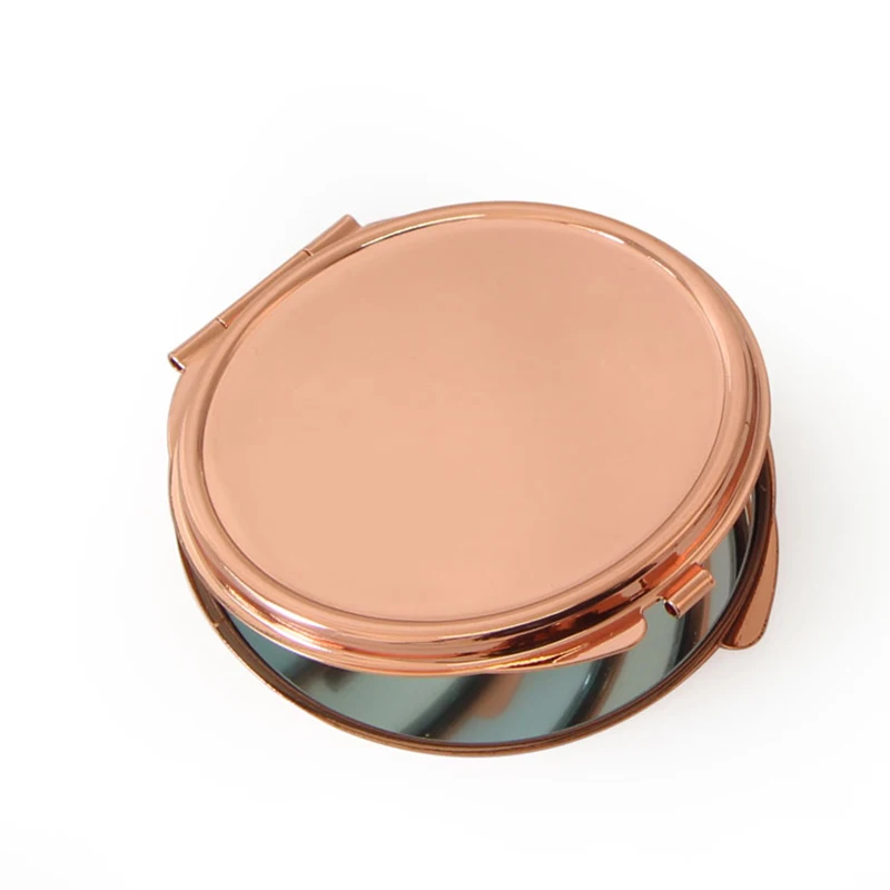 Индивидуальное компактное карманное зеркало цвета розового золота с логотипом