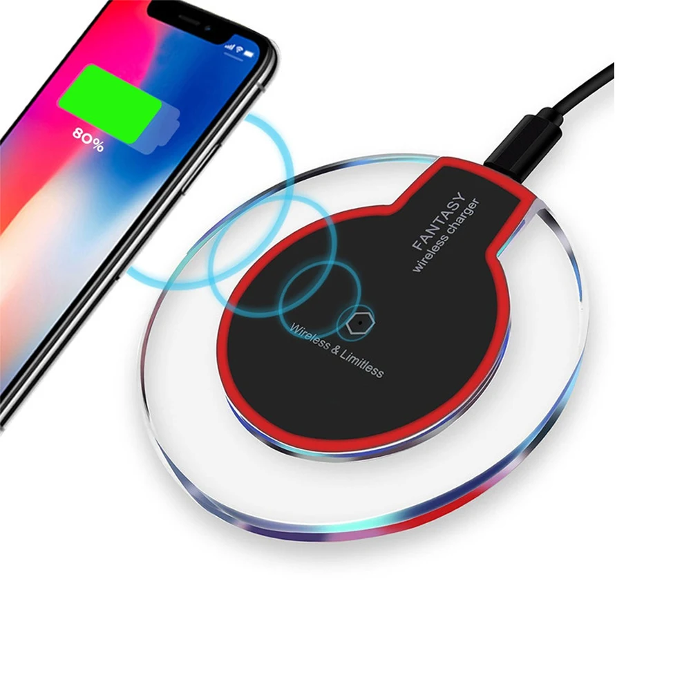 Qi Беспроводное зарядное устройство для iphone 5 5s 6plus 7plus 6 умная Беспроводная