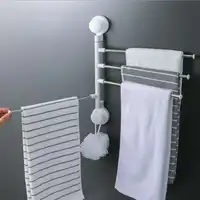 Bathroom self-adhesive towel rack toilet paper rack bathroom accessories cabinet paper roll rack paper towel storage rack 3 rods