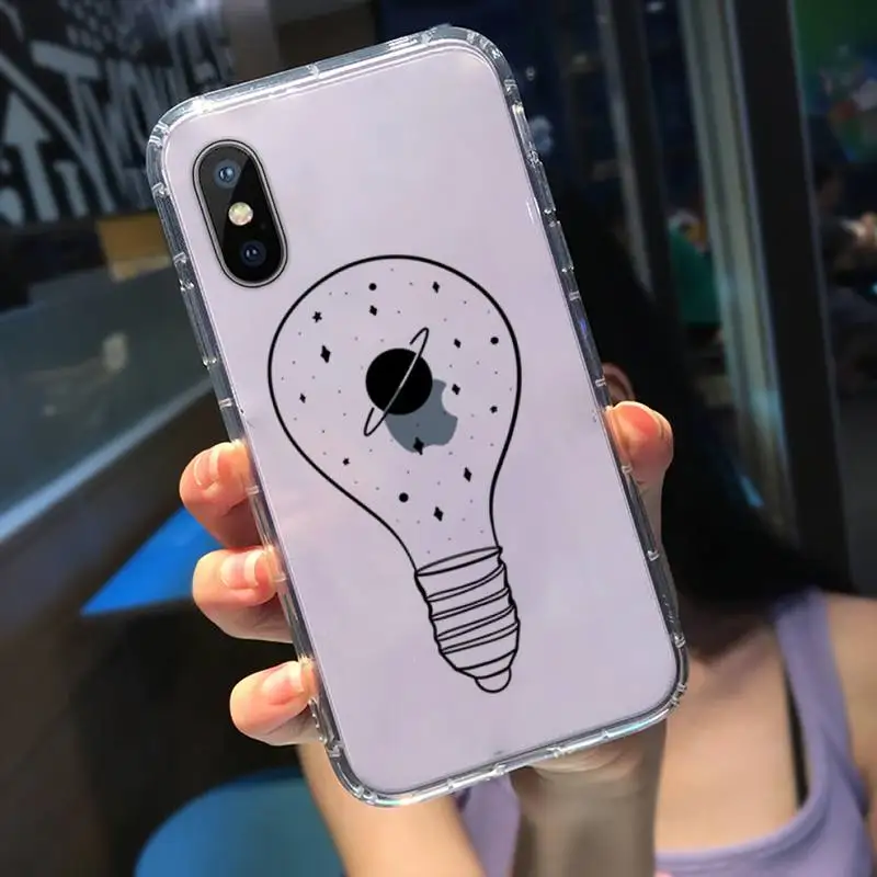 

Cartoon starry universe travel map Phone Case Transparent for iPhone 11 12 mini pro XS MAX 8 7 6 6S Plus X 5S SE 2020 XR