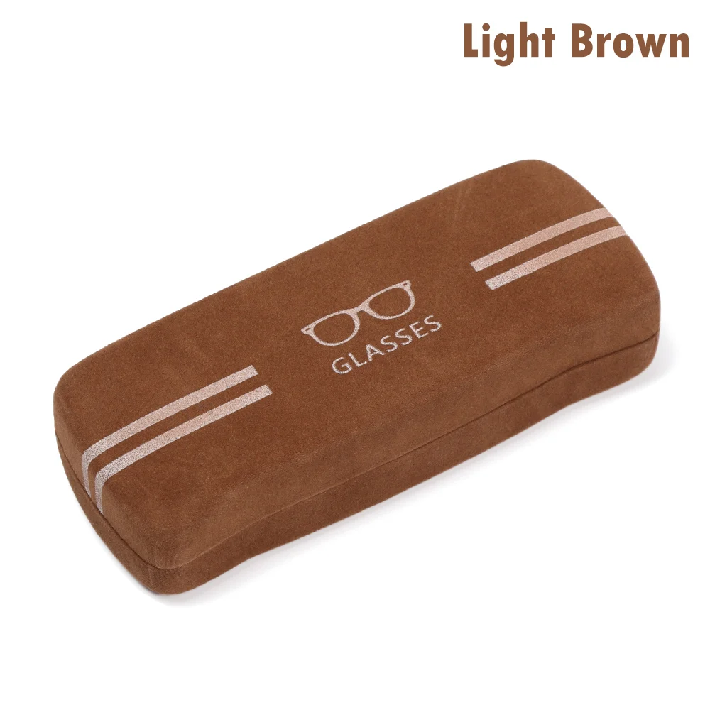 light brown 1 шт. красивый портативный Чехол для очков для чтения, жесткий футляр для хранения очков, уличные солнцезащитные очки, защитные очки, аксессуары для очков - Цвет: light brown