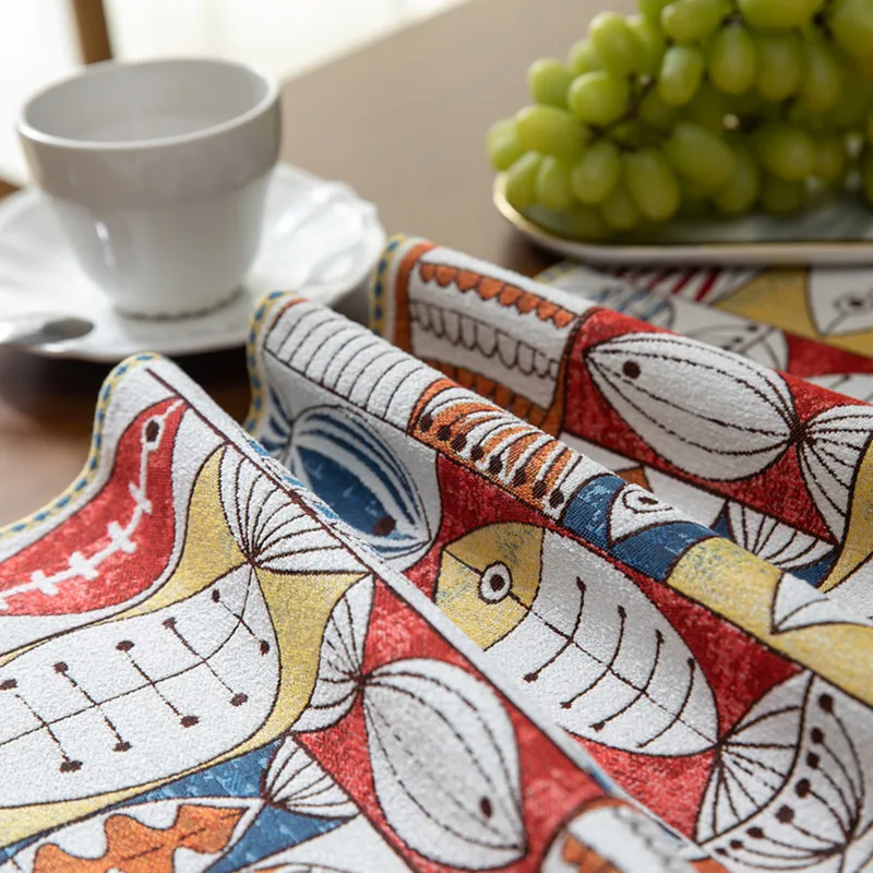 

Simple Colored Fish Table Runner Home Fabric Living Room Tea Flag Cover Cloth Home Decoration