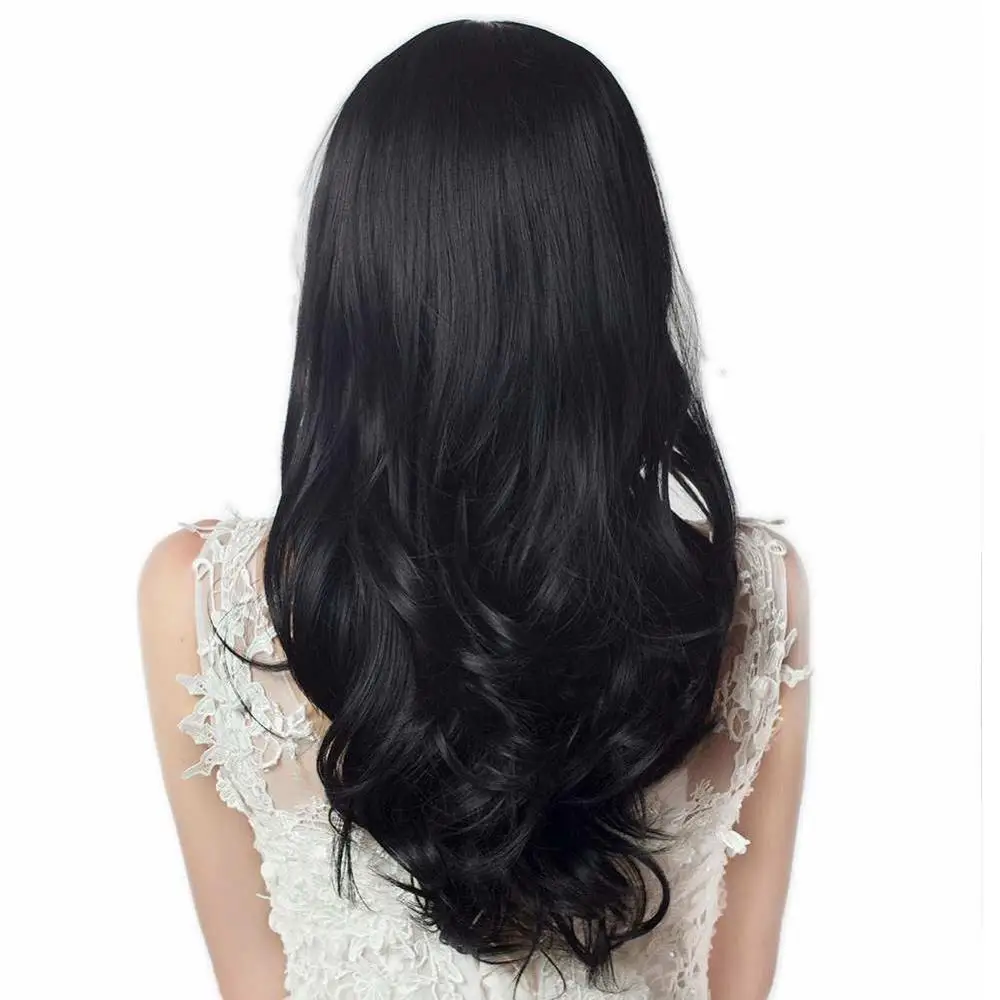 BLACK FAVE синтетические парики Длинные Ombre черный розовый/коричневый/блонд волосы высокая температура волокно Волнистые Косплей для черный белый женский парик - Цвет: BLACK