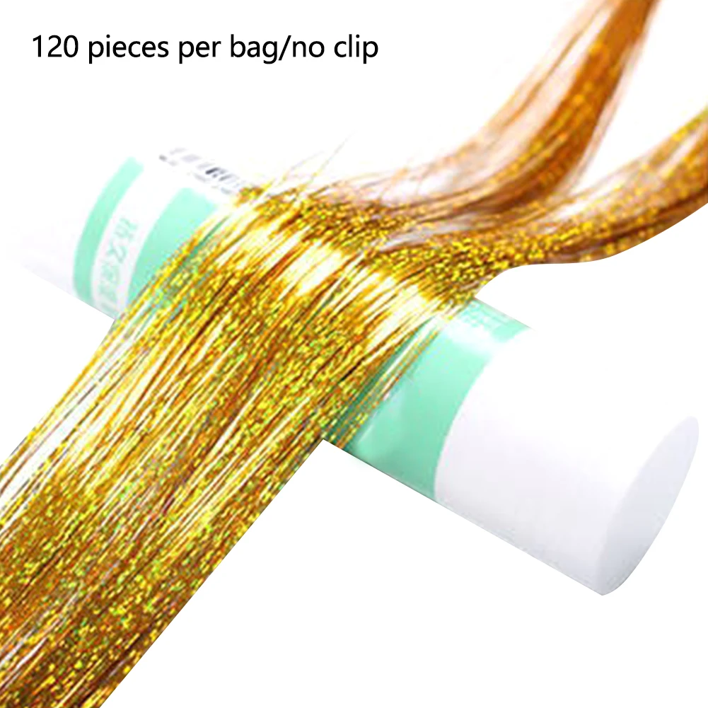 120 шт. накладные Блестки для волос парик салон блестящие нити модные вечерние