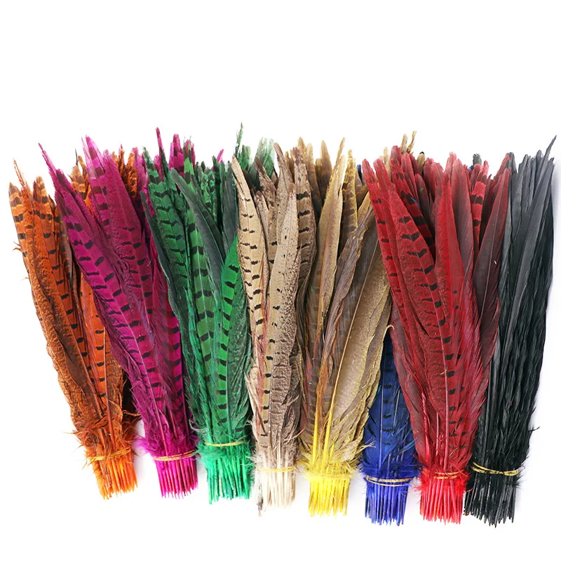 

100 pcs/lot Ringneck Pheasant Tail Feathers for Crafts 10-12 inch/25-30cm Wedding Decorations Pheasant Feathers Carnival Plumas