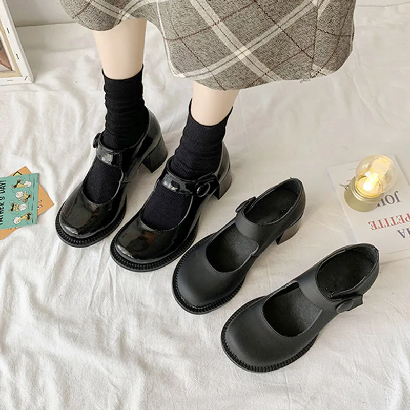 Туфли лодочки Phoentin в стиле ретро Мэри Джейн кукольные с круглым носком и