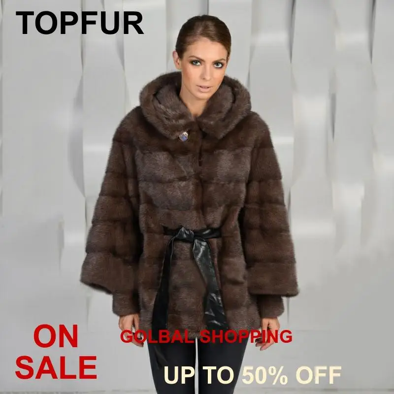 Женская шуба из натурального меха норки теплая натуральной кожи короткая на