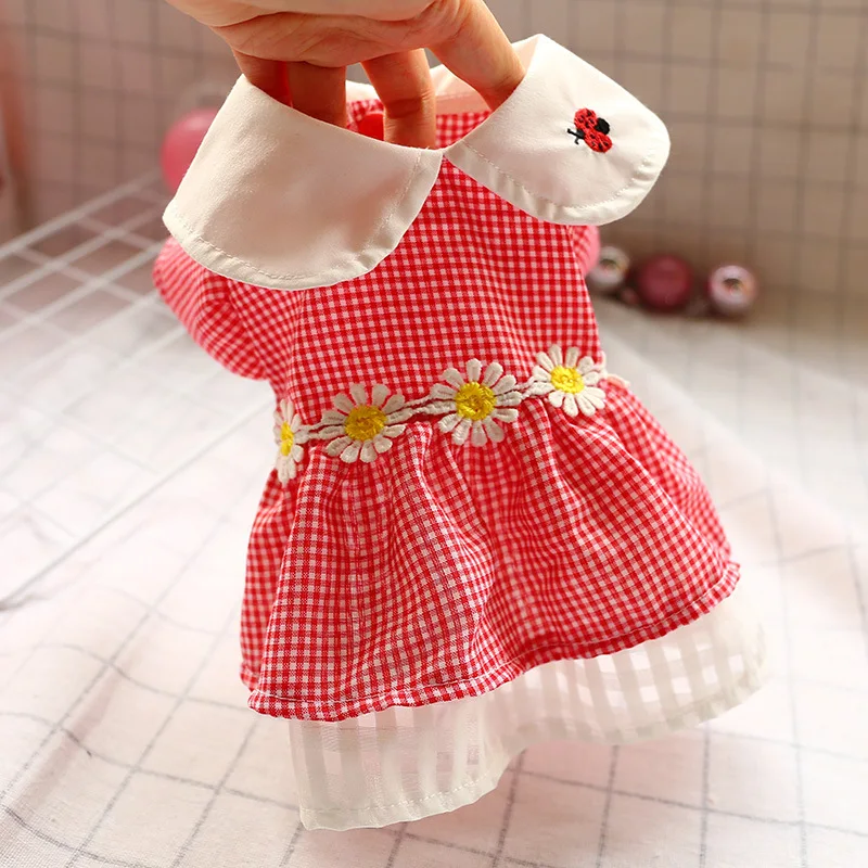 Одежда для домашних питомцев в школьном стиле рубашка Мопсов с милым ошейником