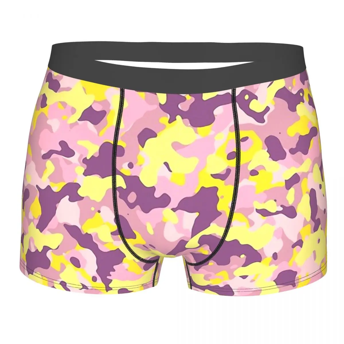 

Colorful Camouflage Pattern Lilac Purple & Yellow cute camouflage Underpants Homme Panties Male Underwear Ventilate