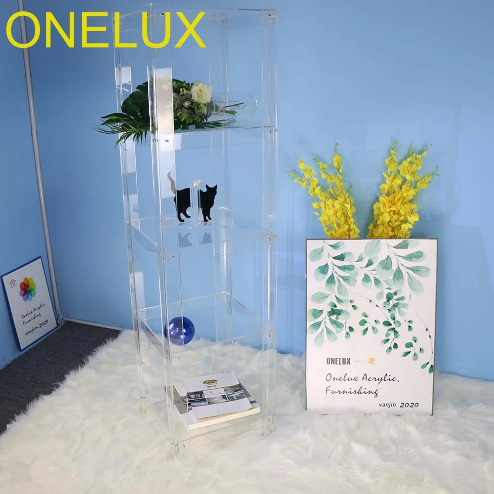 (Плоская упаковка) прозрачный акриловый 5 полочный открытый книжный