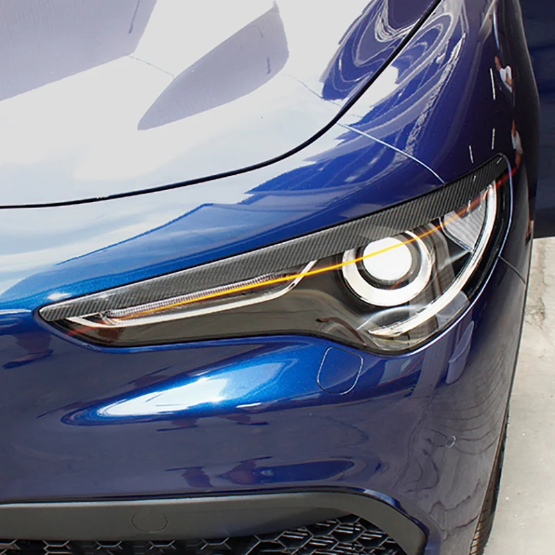 

Автомобильная фара из углеродного волокна для Alfa Romeo Stelvio, декоративная крышка для бровей, аксессуары для модификации внешнего украшения
