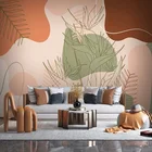 Абстрактные обои в европейском стиле с изображением линий растений птиц для гостиной ТВ дивана спальни на заказ настенные фрески домашний Декор Фон