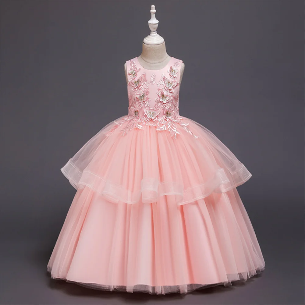 Butterfly Princess Dress Flower Girls Wedding Bridesmaid Dresses for Kids Tulle Long Elegant Ball Gown Party |