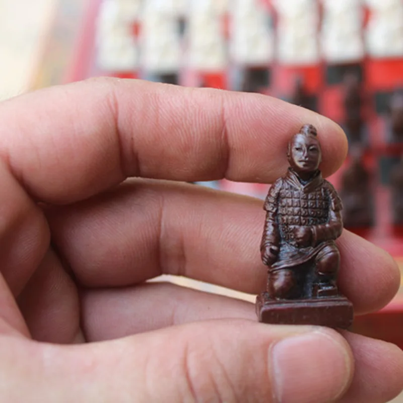 Горячие HG деревянные шахматы китайские ретро терракотовые воины резьба по