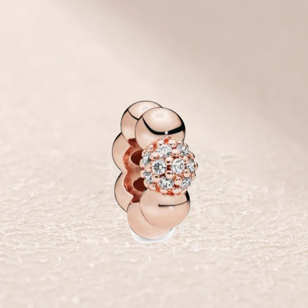 

788310CZ Rose Polished & Pave Bead Spacer