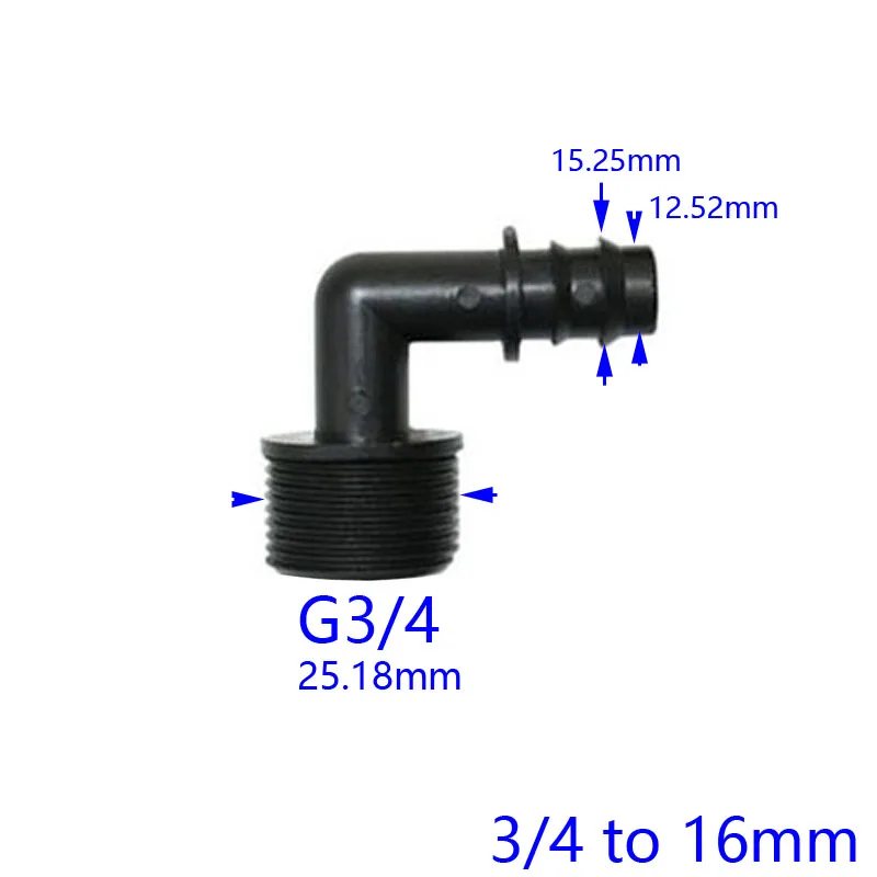 

XGYN черные пластиковые угловые соединители для шланга 1/2" 3/4" 5 шт.