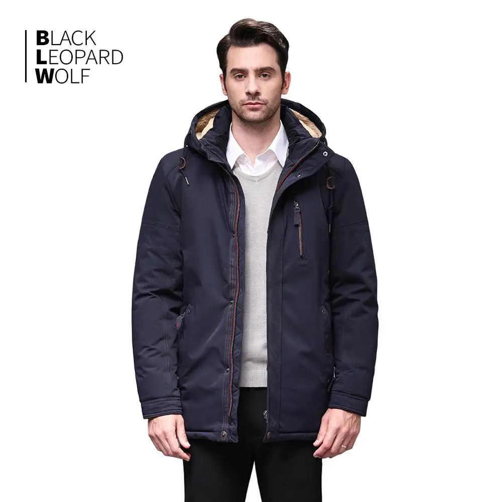 Blackleopardwolf 2019 Новое поступление зимняя мужская куртка с меховым воротником модное