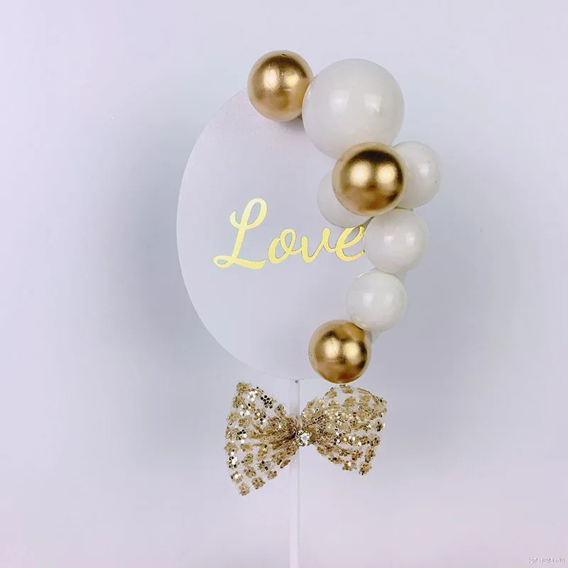 Королевский Стиль Платиновый баннер флаг золотой шар Топпер для торта С Днем